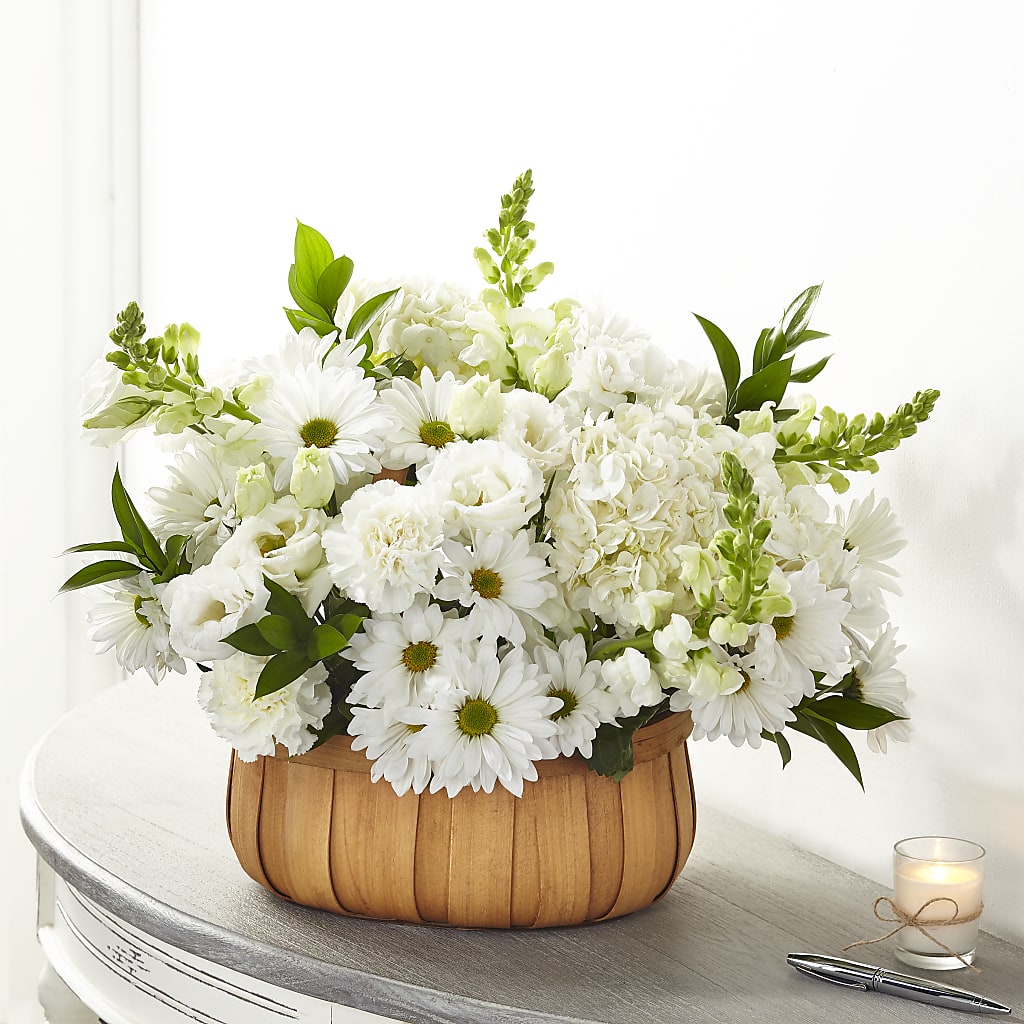 Pure Ivory Basket – AKIKO'S FLORAL ARTS, Wellsboro PA