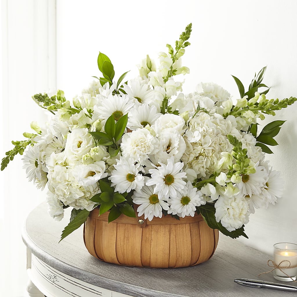Pure Ivory Basket – AKIKO'S FLORAL ARTS, Wellsboro PA
