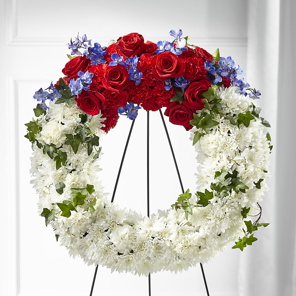 Patriotic Passion Wreath – AKIKO'S FLORAL ARTS, Wellsboro PA