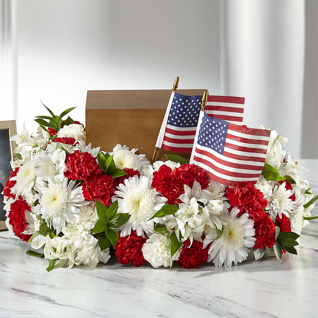 Spirit of Patriotism Cremation Adornment – AKIKO'S FLORAL ARTS, Wellsboro PA