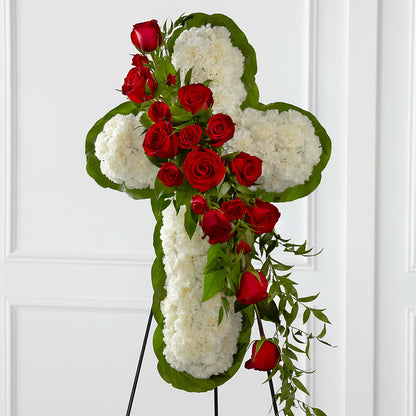 Floral Cross Easel – AKIKO'S FLORAL ARTS, Wellsboro PA