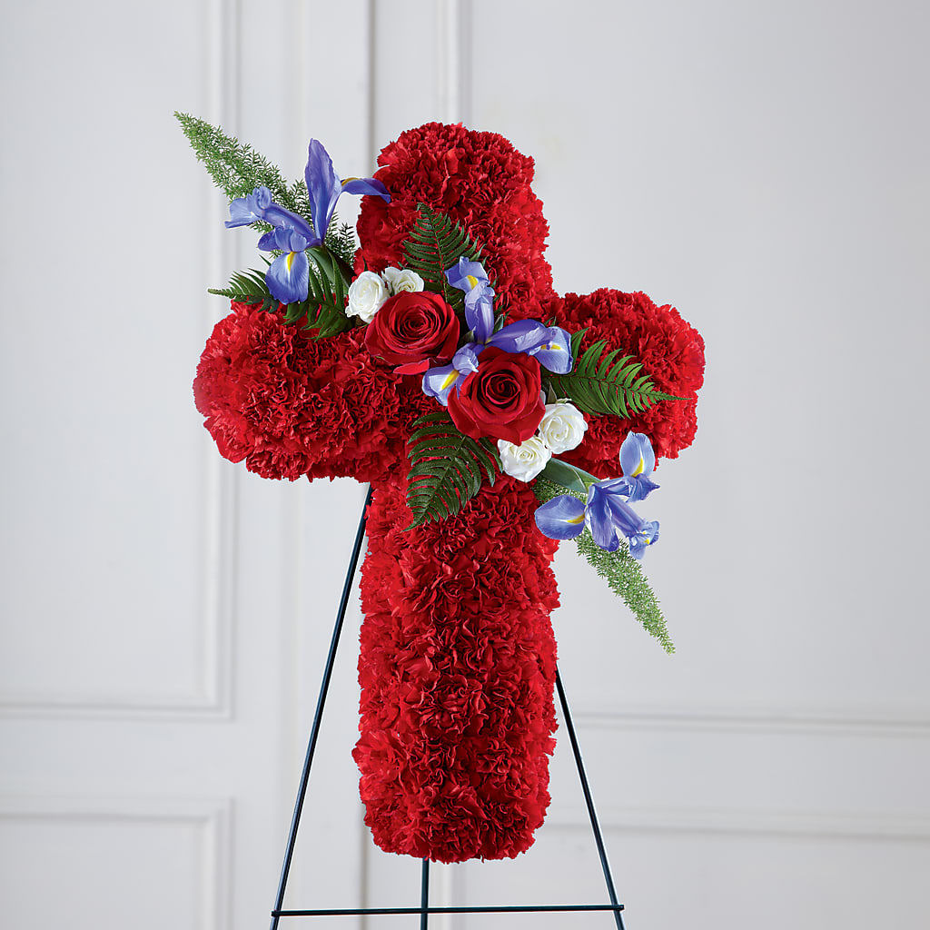 Faithful Hero Floral Cross – AKIKO'S FLORAL ARTS, Wellsboro PA