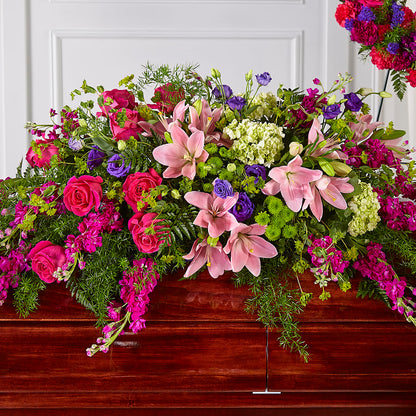 Radiant Tribute Casket Spray – AKIKO'S FLORAL ARTS, Wellsboro PA