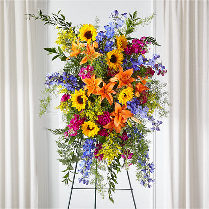 Sunlit Memories Standing Spray (Standard) – AKIKO'S FLORAL ARTS, Wellsboro PA