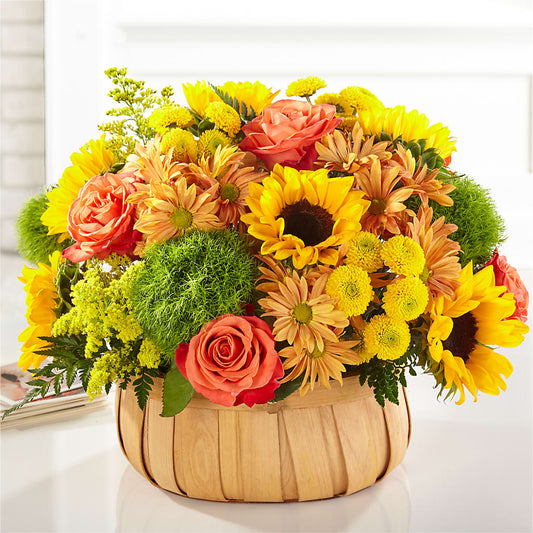 Harvest Sunflower Basket – AKIKO'S FLORAL ARTS, Wellsboro PA